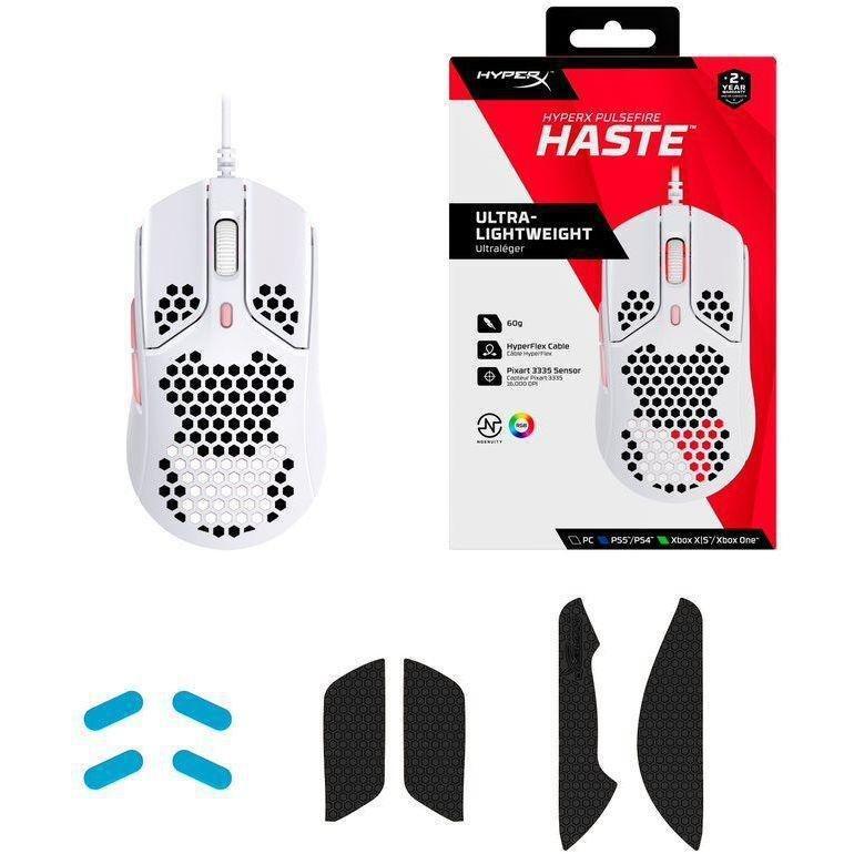 HYPERX - HyperX Pulsefire Haste Gaming Mouse - White/Pink
