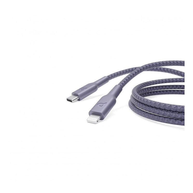 Powerology Braided USB-C To Lightning Data & Fast Charge Cable 2m - Purple, , large image number 2