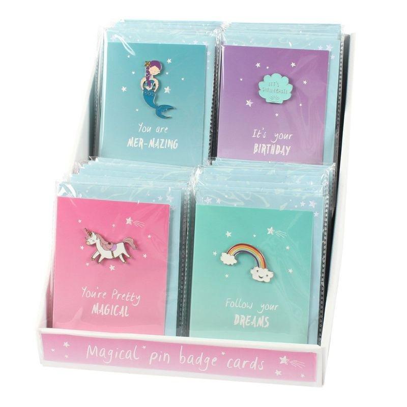Something Different Unicorn & Mermaid Card with Pin Badge, , large image number 0
