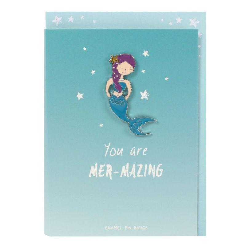 SOMETHING DIFFERENT - Something Different Unicorn & Mermaid Card with Pin Badge