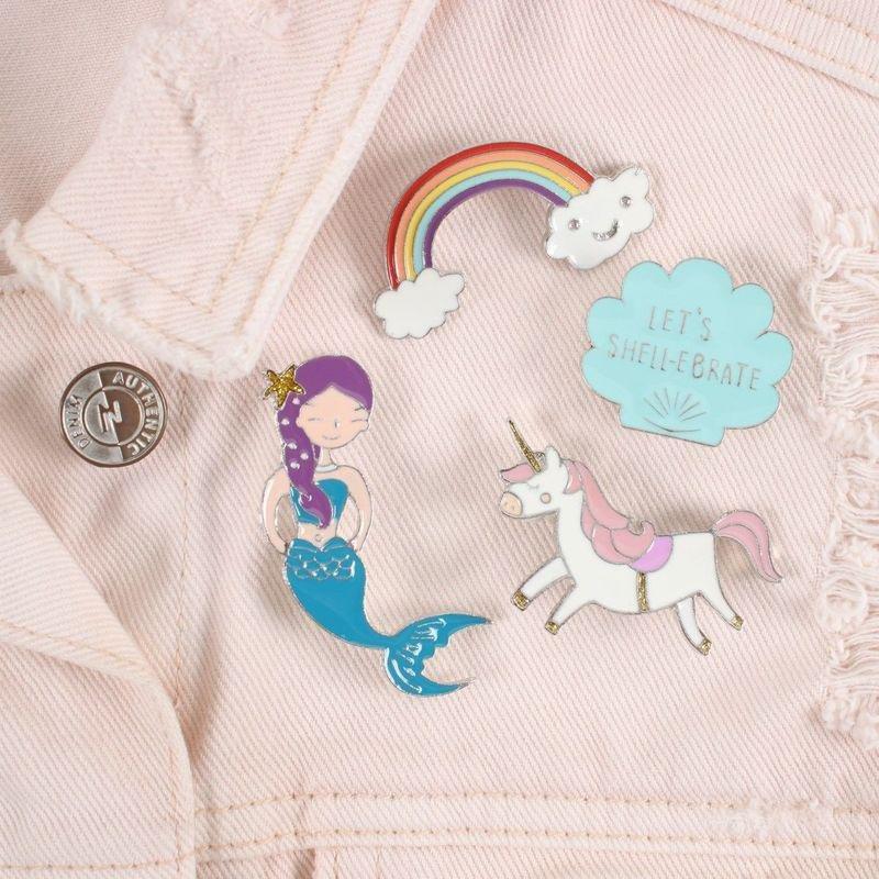 Something Different Unicorn & Mermaid Card with Pin Badge, , large image number 3