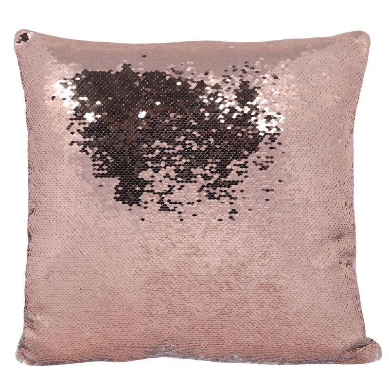 Something Different Pink and White Reversible Sequin Filled Cushion, , large image number 0