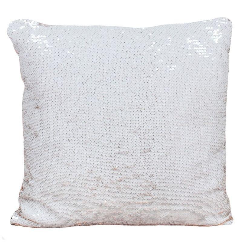 Something Different Pink and White Reversible Sequin Filled Cushion, , large image number 1