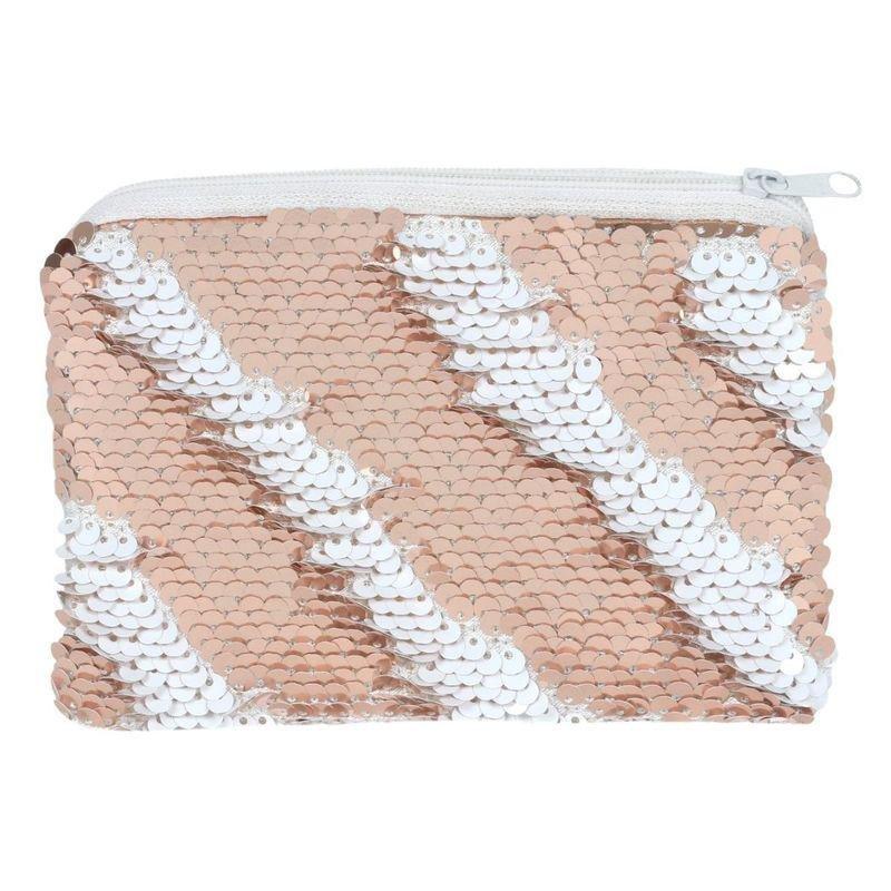 Something Different Pink and White Reversible Sequin Purse, , large image number 1