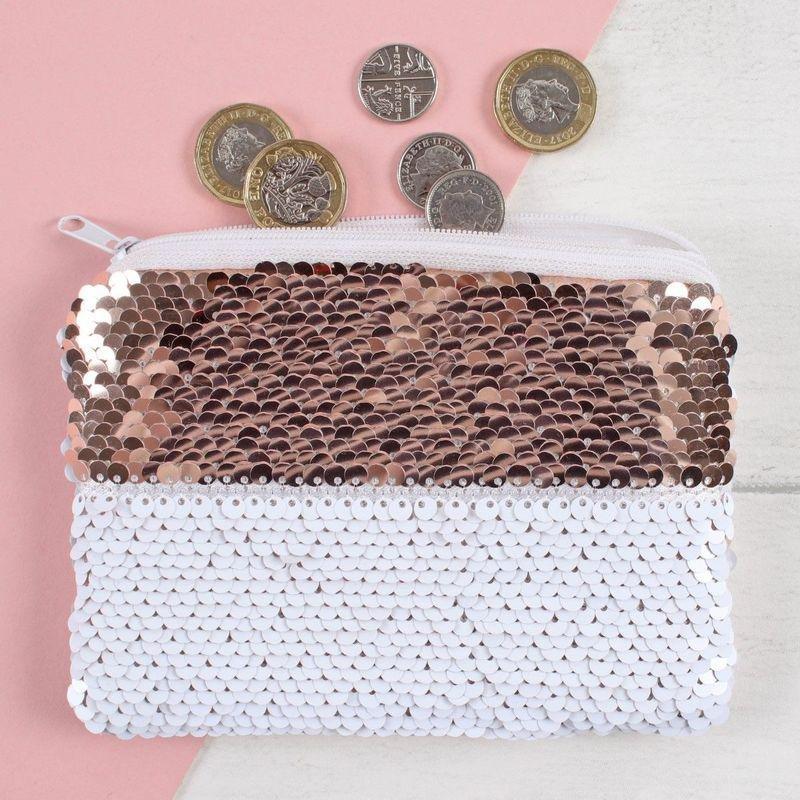 Something Different Pink and White Reversible Sequin Purse, , large image number 3