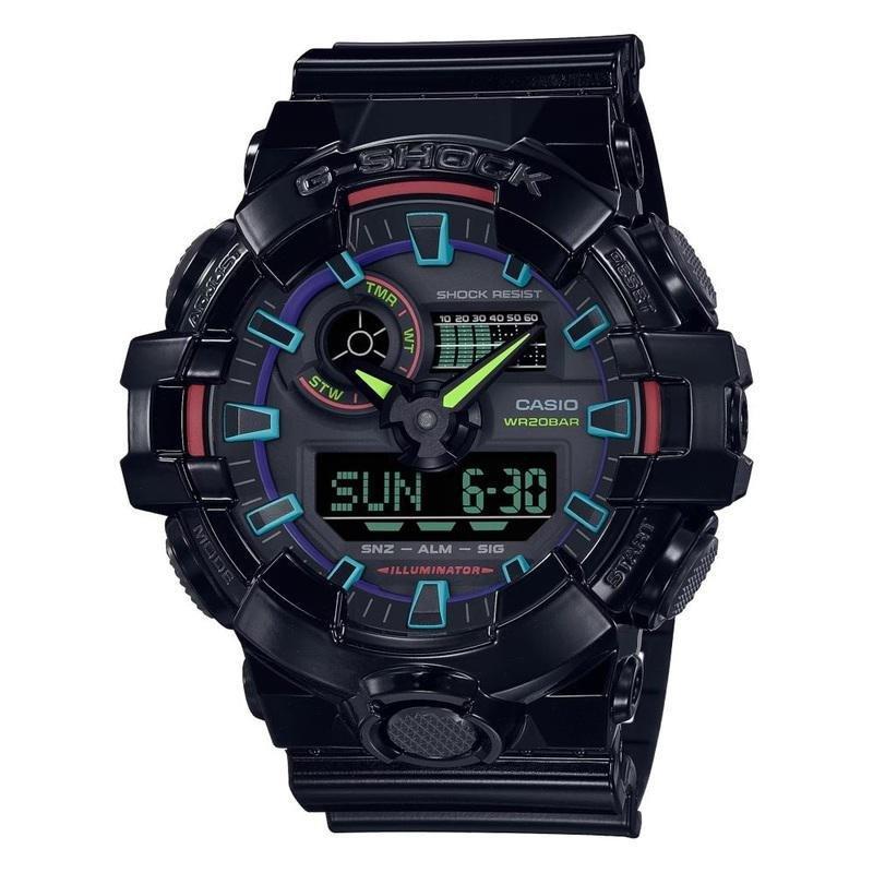 Casio G-Shock GA-700RGB-1ADR Analog Digital Men's Watch Black, , large image number 0