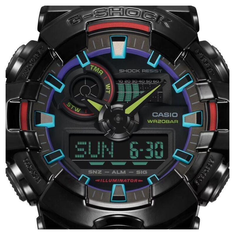 Casio G-Shock GA-700RGB-1ADR Analog Digital Men's Watch Black, , large image number 1