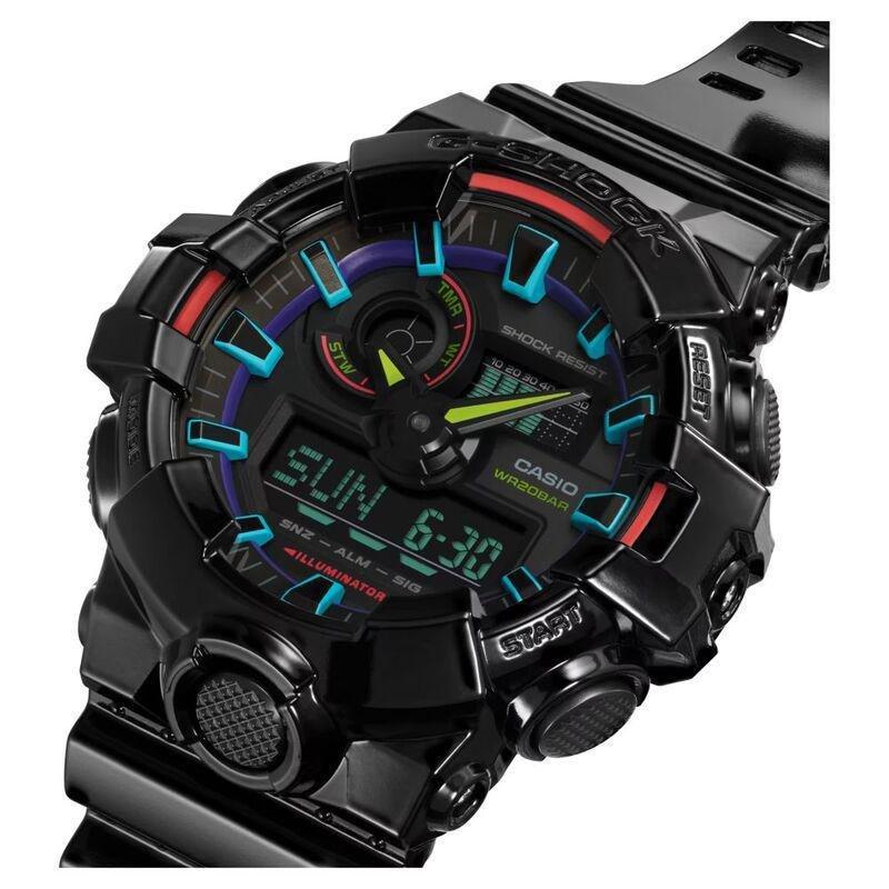 Casio G-Shock GA-700RGB-1ADR Analog Digital Men's Watch Black, , large image number 2