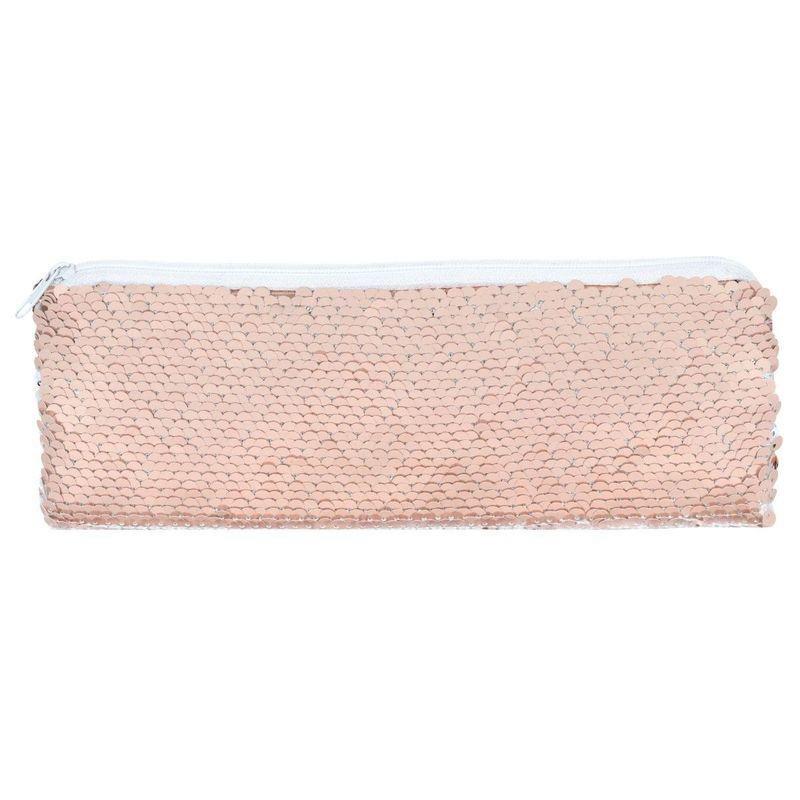 Something Different Pink and White Reversible Sequin Pencil Case, , large image number 0