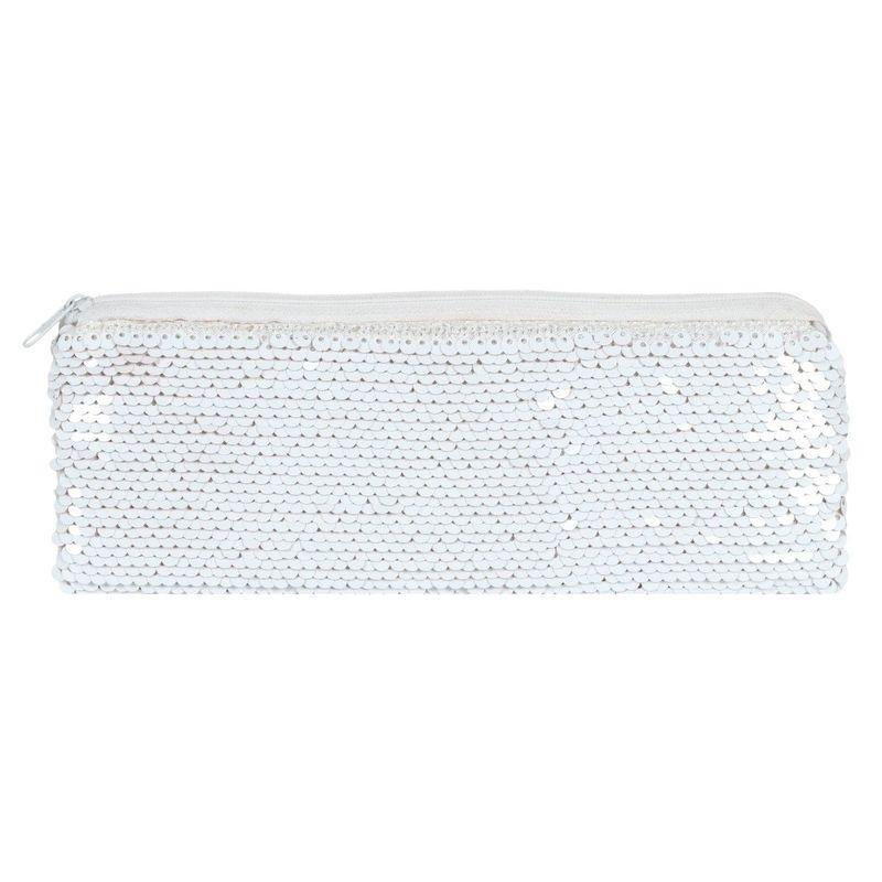 Something Different Pink and White Reversible Sequin Pencil Case, , large image number 3