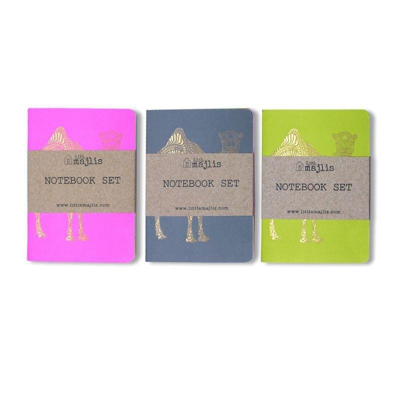 Little Majlis Camel A6 Notebook Gold Mix Set Of 3, , medium