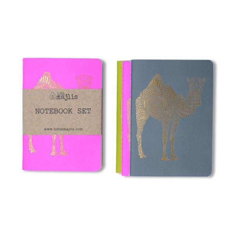 Little Majlis Camel A6 Notebook Gold Mix Set Of 3, , medium