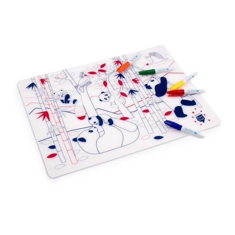 Super Petit Wildlife Pandas Of China Silicone Colouring Mat Kit, , large image number 0