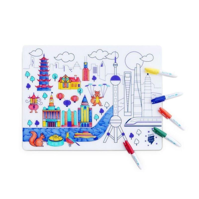 Super Petit Shanghai Silicone Colouring Mat Kit, , large image number 0