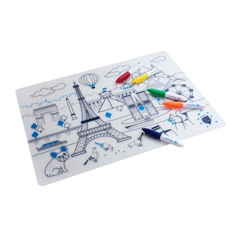 Super Petit Paris Silicone Colouring Mat Kit, , large image number 0