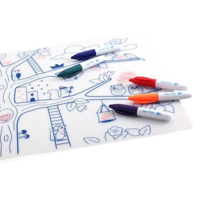 Super Petit Magic Tree Silicone Colouring Mat Kit, , large image number 0