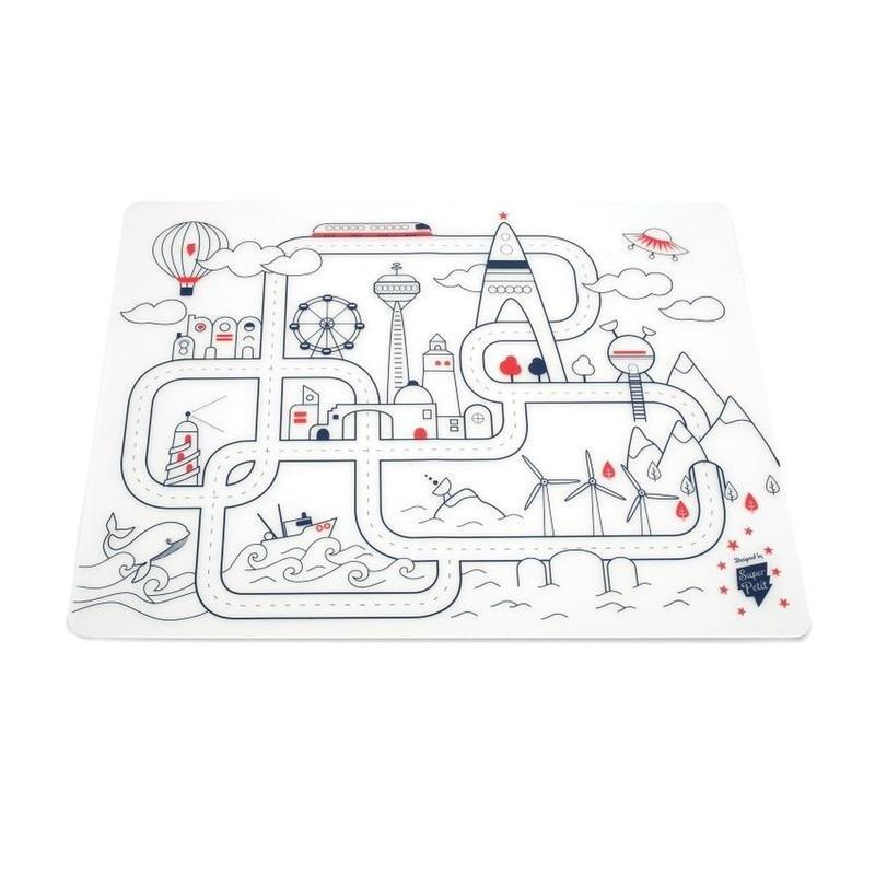 Super Petit City Adventure Silicone Colouring Mat Kit, , large image number 0