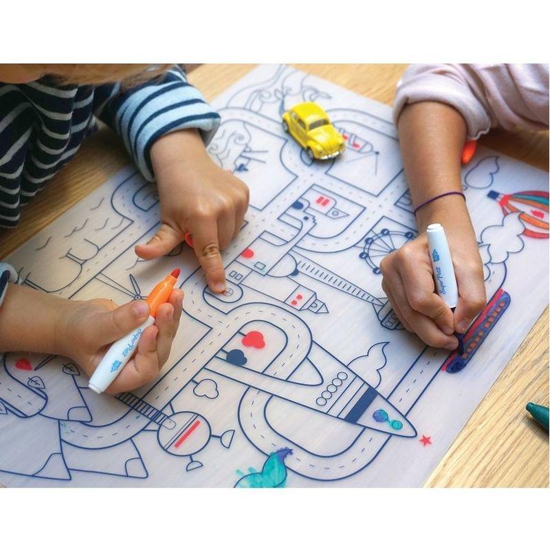 Super Petit City Adventure Silicone Colouring Mat Kit, , large image number 2