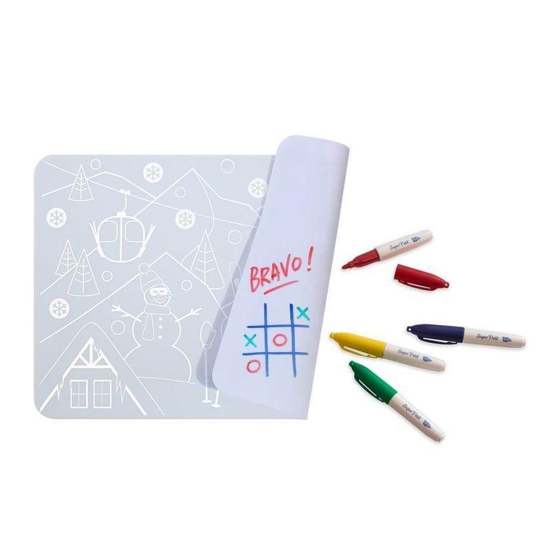 Super Petit Mini Playmat Snow Silicone Colouring Mat Kit, , large image number 0