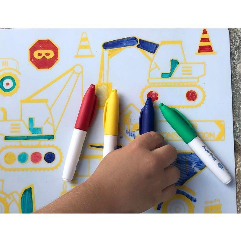 Super Petit Mini Playmat Construction Silicone Colouring Mat Kit, , large image number 1