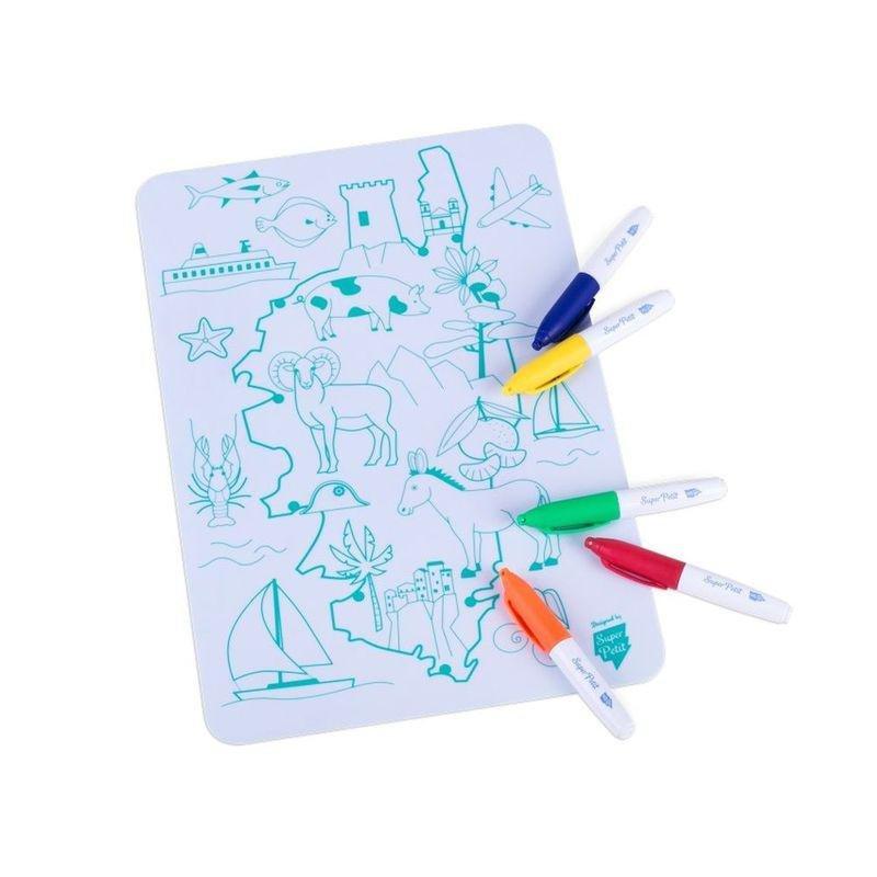 Super Petit Mini Playmat Corse Silicone Colouring Mat Kit, , large image number 0
