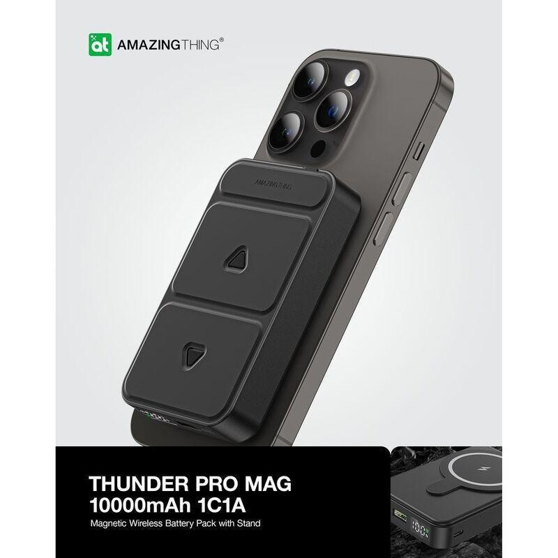 AmazingThing Thunder Pro Mag PD 10000mAh Power Bank With Holder - Black, , large image number 1