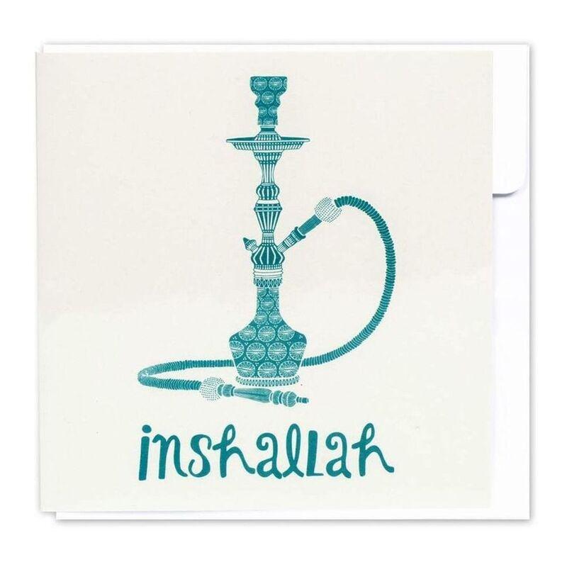 Little Majlis Inshallah Shisha Blue Greeting Card, , large image number 0