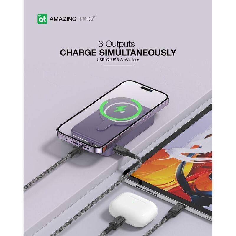 AmazingThing Thunder Pro Mag PD 10000mAh Power Bank With Holder - Purple, , large image number 3