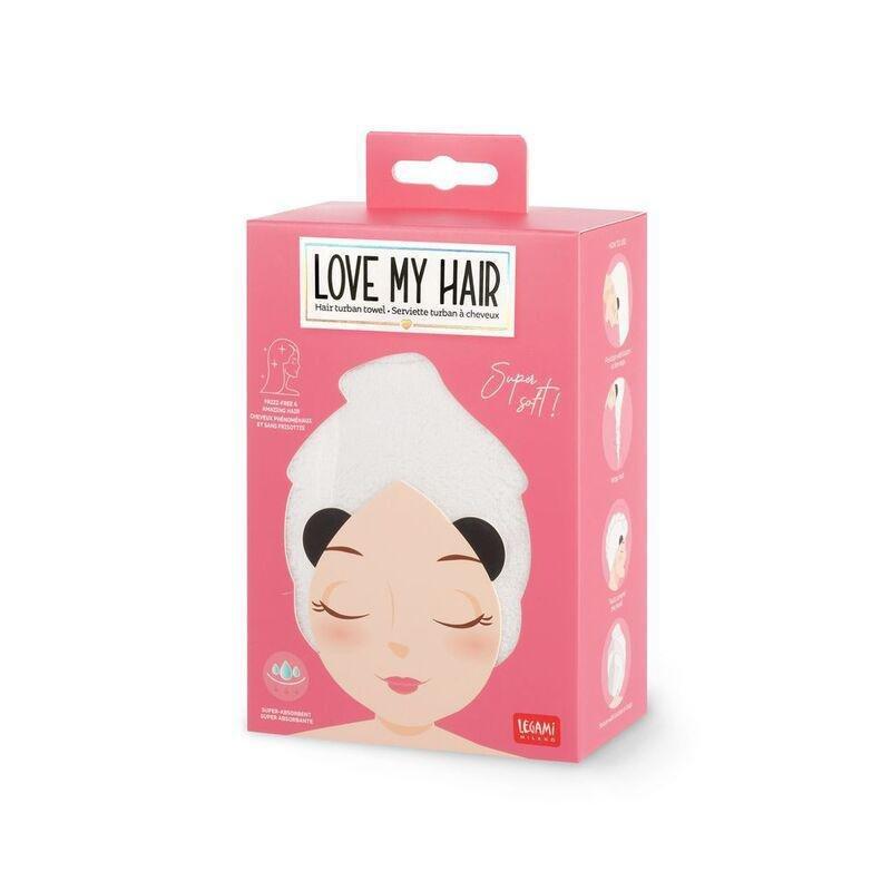 Legami Hair Turban Towel - Love My Hair - Panda, , large image number 1