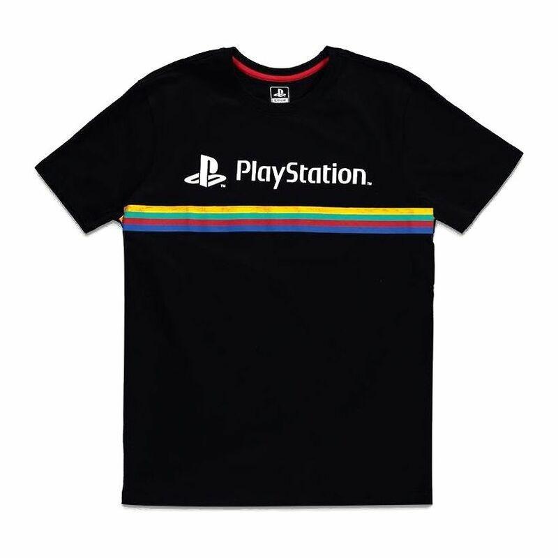 Difuzed Sony Playstation Color Stripe Logo Men's T-Shirt Black, , large image number 0