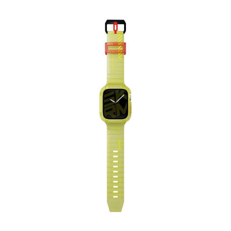 SkinArma Saido 2-In-1 Apple Watch Strap + Case 45/44 mm - Neon Yellow, , large image number 1