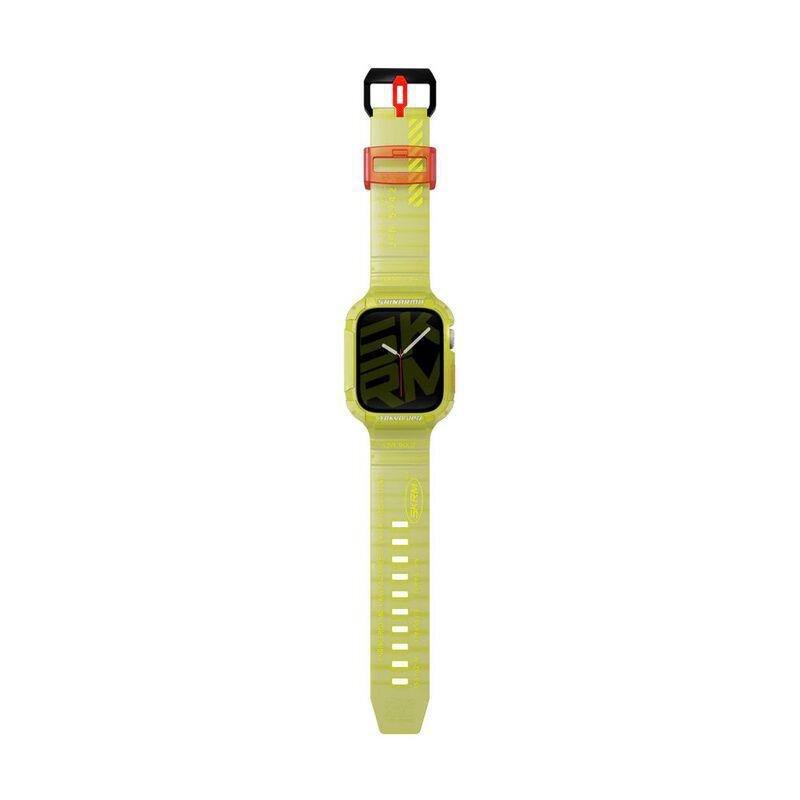 SKINARMA - SkinArma Saido 2-In-1 Apple Watch Strap + Case 45/44 mm - Neon Yellow