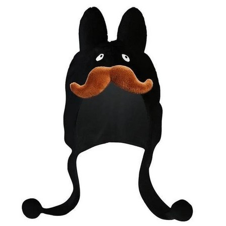 KIDROBOT - Kidrobot Mustache Black Labbit Earflap Hat By Frank Kozik