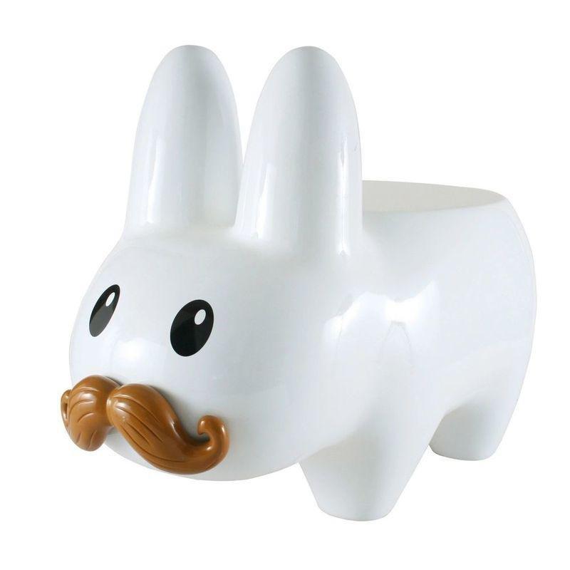 Kidrobot Art Giant White Stache Happy Labbit Stool By Frank Kozik, , large image number 0