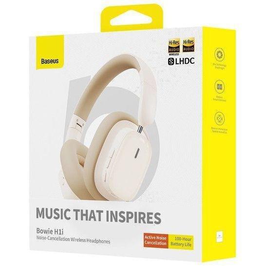 Baseus Bowie H1i Noise-Cancellation Wireless Headphones - Stellar White, , large image number 2