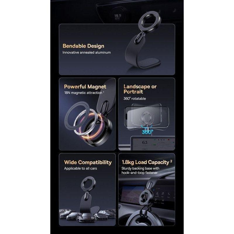 Baseus C02 Go Series Magnetic Car Phone Mount - Black, , large image number 1
