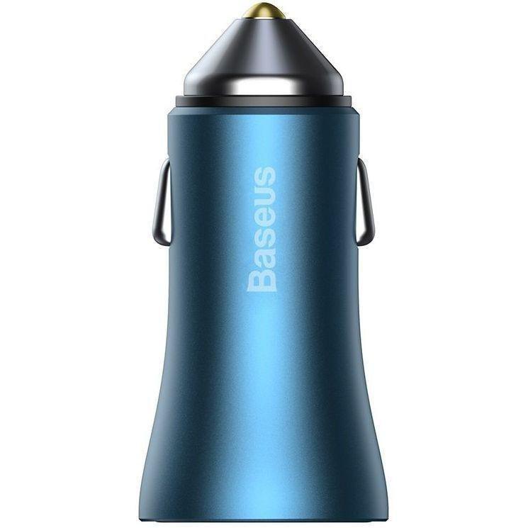Baseus Golden Contactor Pro Dual Quick Charger Car Charger USB-A + USB-C 40W - Blue, , large image number 1