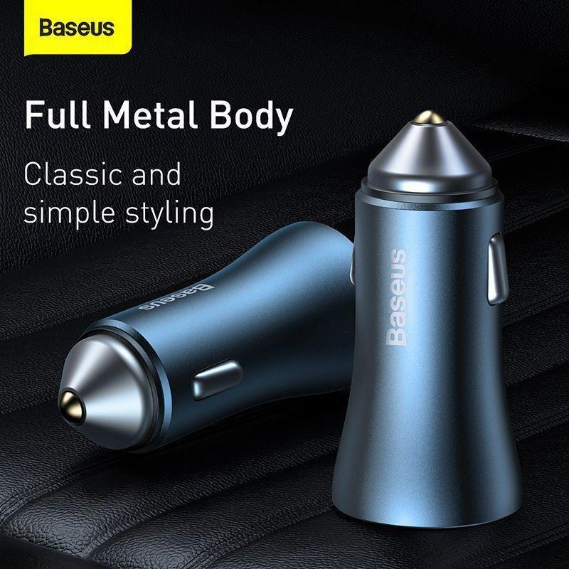Baseus Golden Contactor Pro Dual Quick Charger Car Charger USB-A + USB-C 40W - Blue, , large image number 3