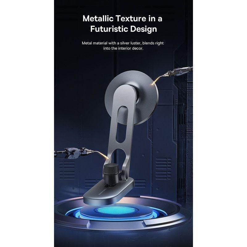 Baseus T-Space Series Folding Metal Car Mount Magnetic Phone Holder Frost Silver, , large image number 4