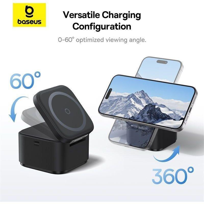 Baseus MagPro 2-in-1 Magnetic Wireless Charger 25W - Cosmic Black, , large image number 5