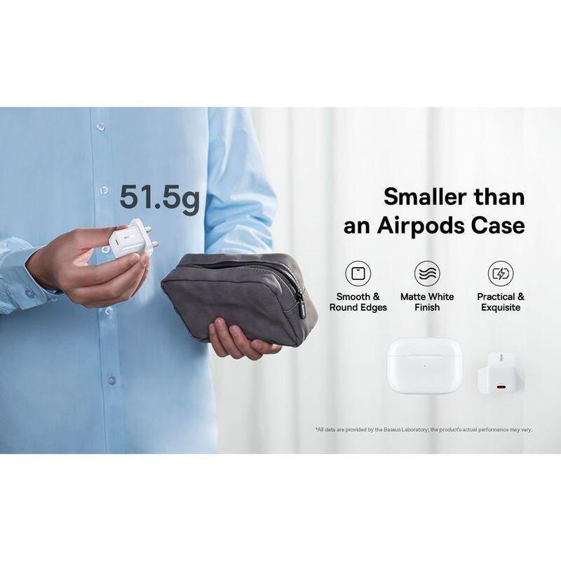 Baseus GaN5 Fast Charger(mini) 1 USB-C 30W UK - Moon White, , large image number 1