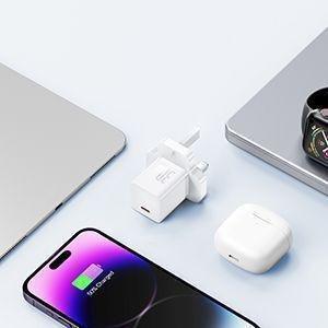 Baseus GaN5 Fast Charger(mini) 1 USB-C 30W UK - Moon White, , large image number 4