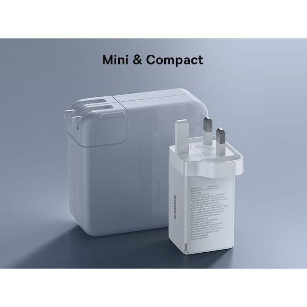 Baseus GaN5 Pro Fast Charger 2 USB-C + 1 USB-A 65W UK - Moon White, , large image number 4