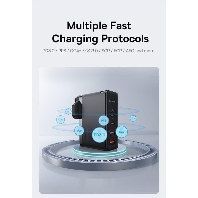 Baseus GaN5 Pro Fast Charger 2 USB-C+ 2 USB-A 100W UK - Black, , large image number 3