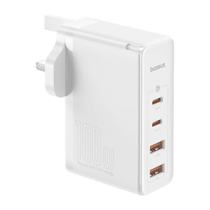 Baseus GaN5 Pro Fast Charger 2 USB-C+ 2 USB-A 100W UK - Moon White, , medium