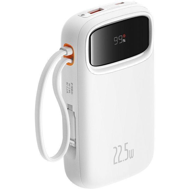 Baseus Qpow2 Dual-Cable Digital Display Fast Charge Power Bank 10000mAh 22.5W - Stellar White, , large image number 1