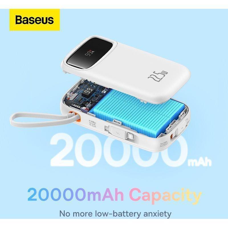 Baseus Qpow2 Dual-Cable Digital Display Fast Charge Power Bank 10000mAh 22.5W - Stellar White, , large image number 4