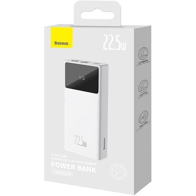 Baseus Star-Lord Digital Display Fast Charge Power Bank 30000mAh 22.5W - White, , large image number 1