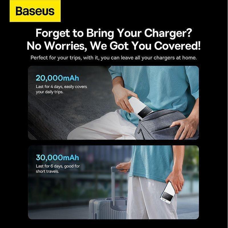 Baseus Star-Lord Digital Display Fast Charge Power Bank 30000mAh 22.5W - White, , large image number 2