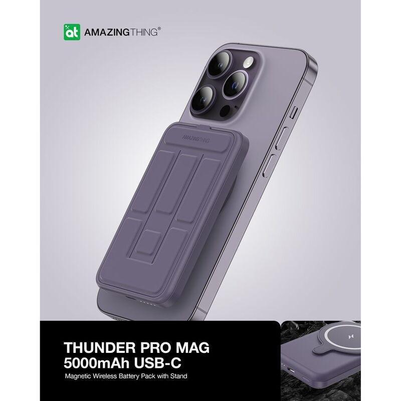 AmazingThing Thunder Pro Mag PD 5000mAh Power Bank With Holder - Purple, , large image number 1